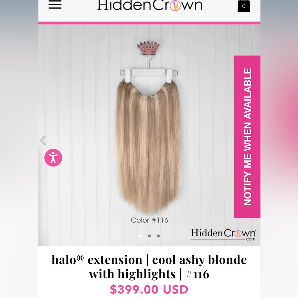 HiddenCrown Halo® Extension | Cool Ashy Blonde with Highlights | #116